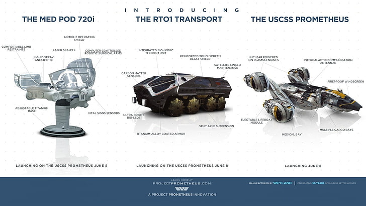 The RT01 Transport, vehicle, space, spaceship, project prometheus, HD wallpaper