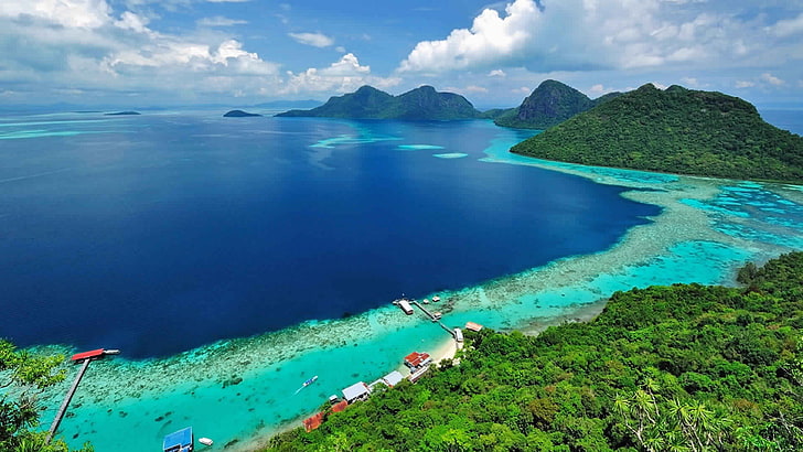 Malaysia Coast Tropics Scenery Borneo Island, water, scenics - nature, HD wallpaper