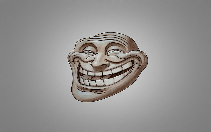 person's face illustration, troll, smile, human Face, halloween, HD wallpaper