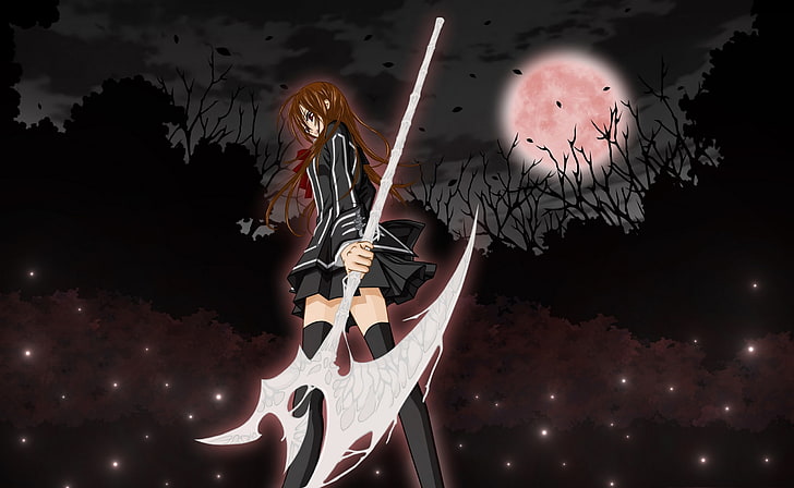 Vampire Knight girl character wallpaper, the moon, anime, knight-vampire, HD wallpaper