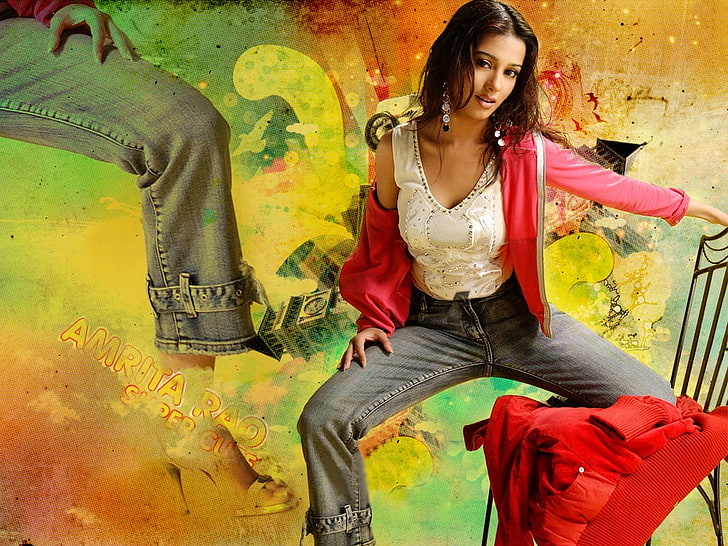 Amrita Rao Super Cute, women's pink zip-up jacket, Female Celebrities, HD wallpaper