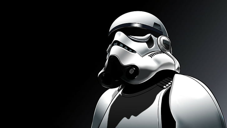 Star Wars, digital art, black, white, stormtrooper, shadow, HD wallpaper
