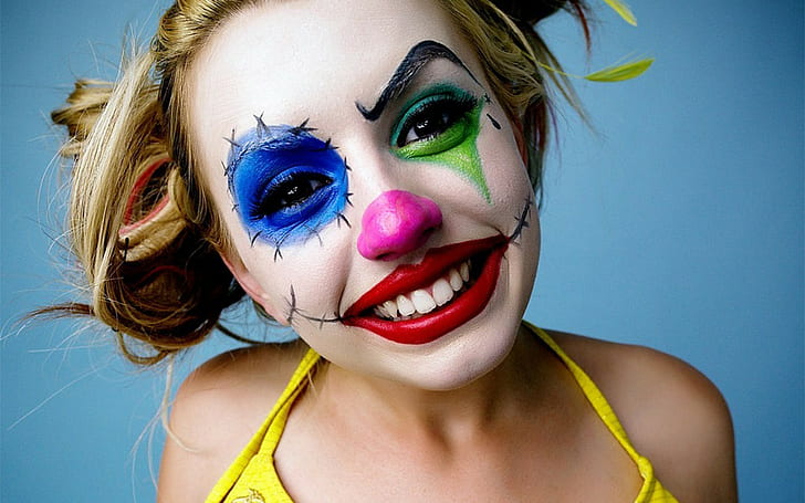 lexi belle clowns, paint, one person, portrait, blue, headshot, HD wallpaper