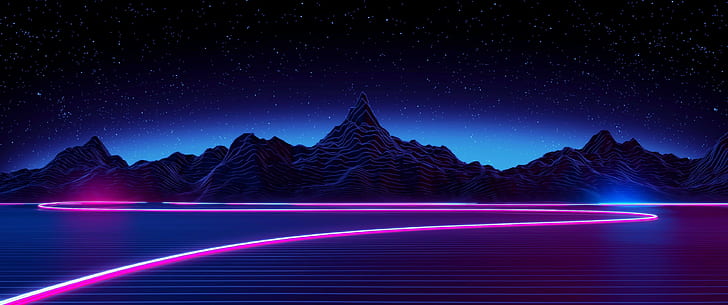 neon, Retro style, synthwave, HD wallpaper