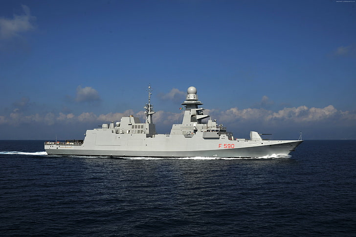 Italy, Carlo Bergamini, frigate, warship, F 590, Italian Navy, HD wallpaper