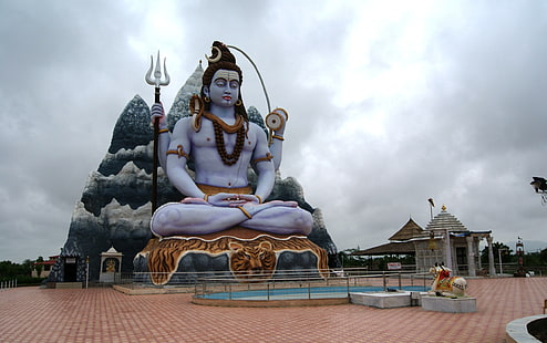 HD wallpaper: Lord Shiva Kailash Dham, Lord Shiva statue, God, sky, art and  craft | Wallpaper Flare