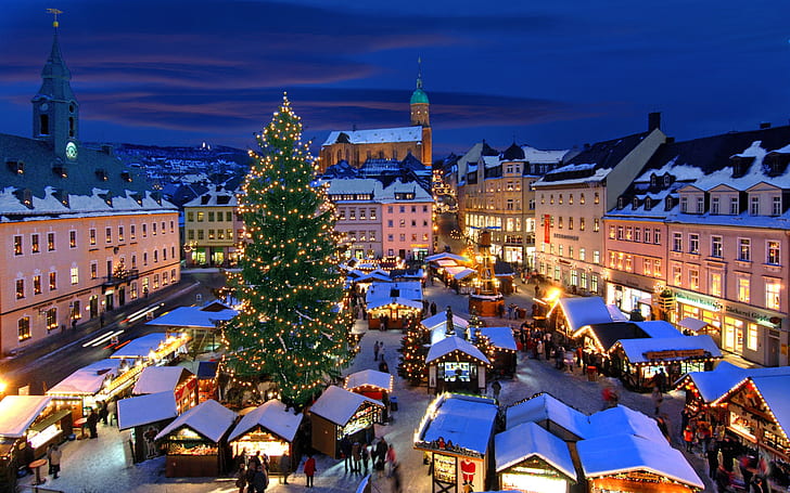 Christmas market, Annaberg-Buchholz, Germany, HD wallpaper