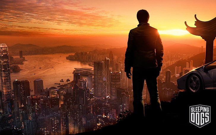 Sleeping Dogs wallpaper, Video Game, sunset, city, architecture, HD wallpaper