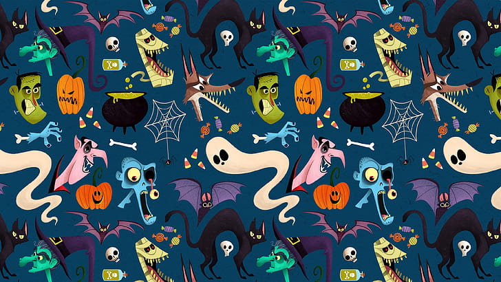 pattern, halloween, funny, ghost, graphics