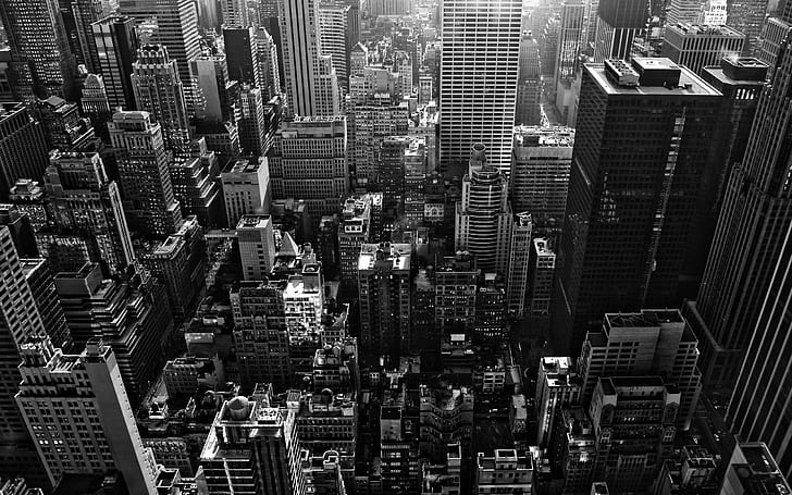 cityscape, building, monochrome, New York City