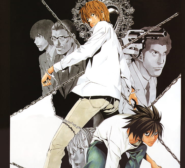 Anime, Death Note, L (Death Note), Light Yagami, Misa Amane, HD wallpaper