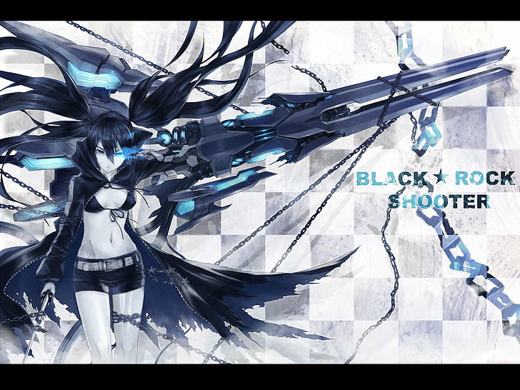 Black Rock Shooter, Kuroi Mato, anime girls, Strength (Black Rock Shooter), HD wallpaper