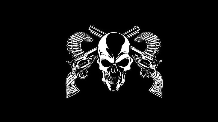 skull with guns logos