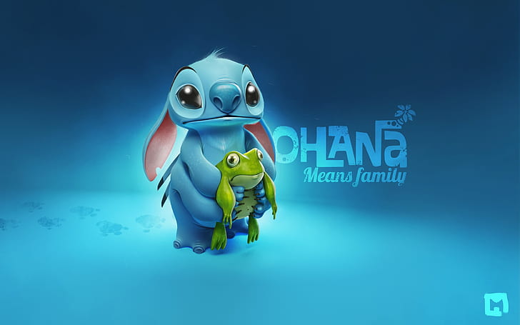 Stitch with frog, HD wallpaper