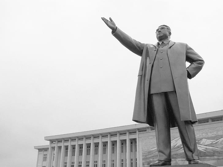 architecture, DPRK, North Korea, statue, Kim Il-sung, dictators