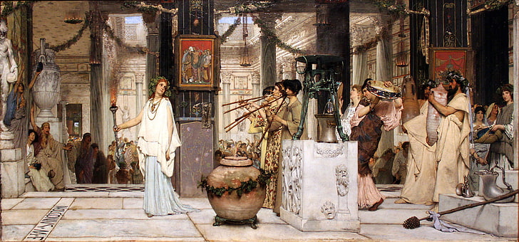 Lawrence Alma-Tadema, classic art, painting, women, human representation