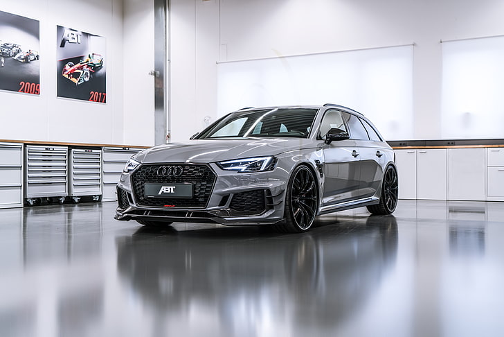 car, Audi, ABT, Audi RS4, reflection, front angle view, mode of transportation