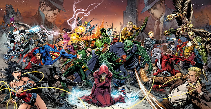 DC Comics, Superman, Batman, Wonder Woman, Green Lantern, Flash, HD wallpaper