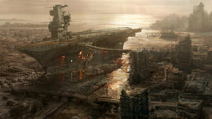 Fallout, Fallout 3, City, Rivet City, Sci Fi, Ship, HD wallpaper