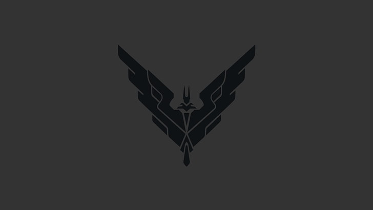 black and grey illustration logo, Elite: Dangerous, no people