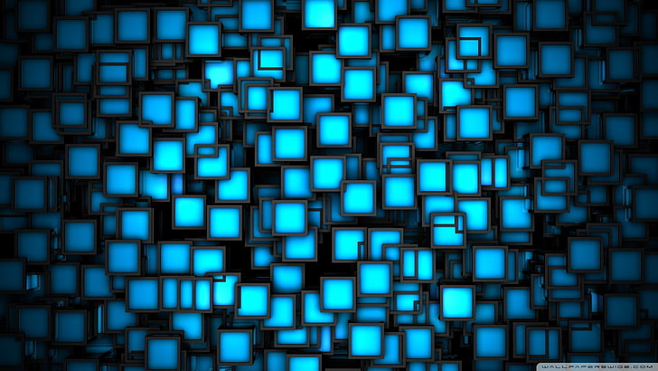 blue abstract illustration, backgrounds, pattern, full frame, HD wallpaper