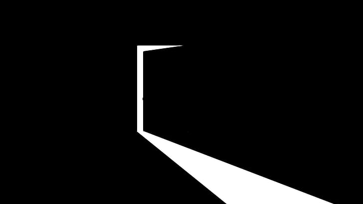 HD wallpaper: Door opening, black and white open door logo, vector,  1920x1080 | Wallpaper Flare