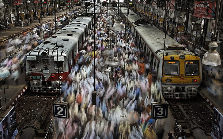 people, train station, timelapse, public, india, mumbai, Others, HD wallpaper