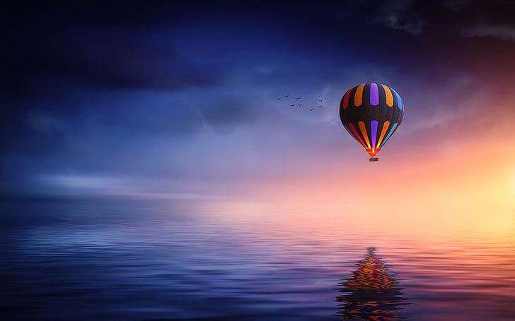 Hot Air Ballon Ride, sky, cloud - sky, hot air balloon, adventure, HD wallpaper