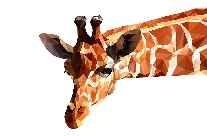 Abstract, Facets, Digital Art, Giraffe, Low Poly, Polygon