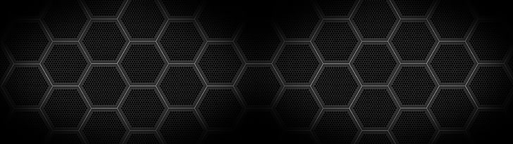 black and white honeycomb wallpaper, pattern, texture, digital art