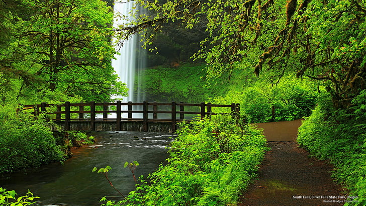 South Falls, Silver Falls State Park, Oregon., Waterfalls, HD wallpaper