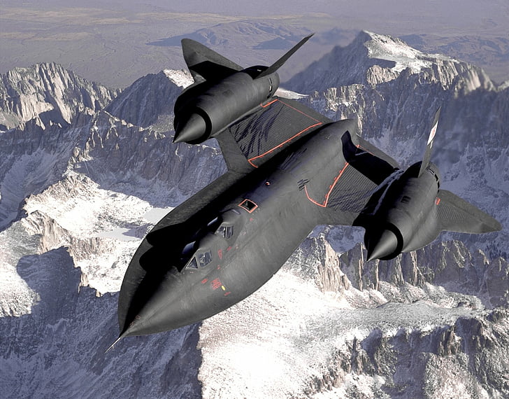 Military Aircrafts, Lockheed SR-71 Blackbird, day, mountain, HD wallpaper