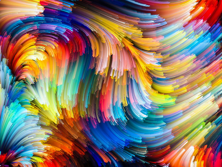 Hd Wallpaper Multi Color Ilration Paint Colors Colorful Abstract Rainbow Flare - Color Paint Pictures Hd