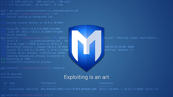 blue and white M logo illustration, hacking, .Hack, tools, metasploit, HD wallpaper