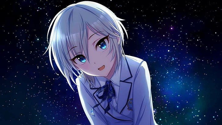 HD wallpaper: anime girls, blue eyes, Anastasia (Idolmaster), white hair |  Wallpaper Flare