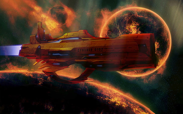 spaceship wallpaper, science fiction, mode of transportation