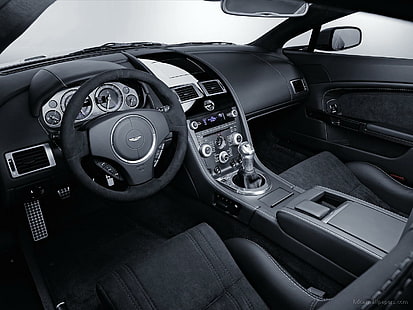 Hd Wallpaper Aston Martin V12 Vantage Interior Black