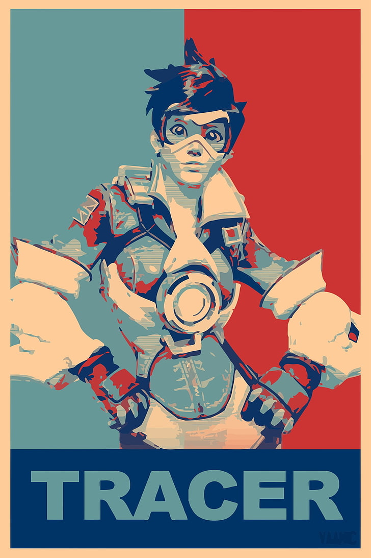 Tracer Overwatch poster, propaganda, Tracer (Overwatch), Gamer, HD wallpaper