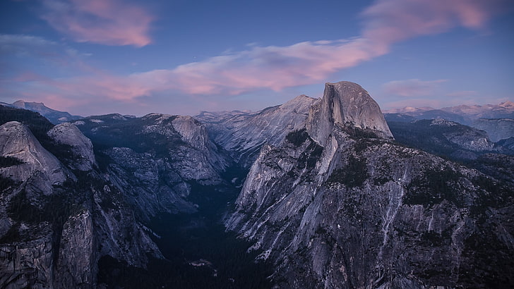gray mountains, Yosemite National Park, nature, landscape, sky