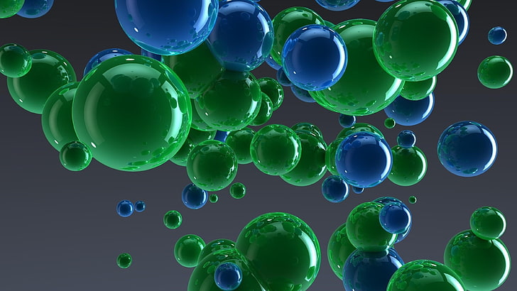 HD wallpaper: bubble, 3d, digital art, bubbles, green color, blue, large  group of objects | Wallpaper Flare