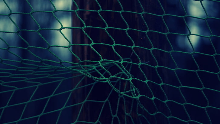 green net, mesh, fence, dark, net - Sports Equipment, soccer, HD wallpaper