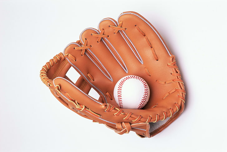 brown leather baseball mitt, glove, white background, sport, baseball - Sport, HD wallpaper