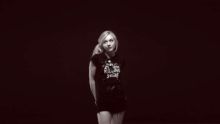 women, actress, Emily Kinney, blonde, one person, front view, HD wallpaper