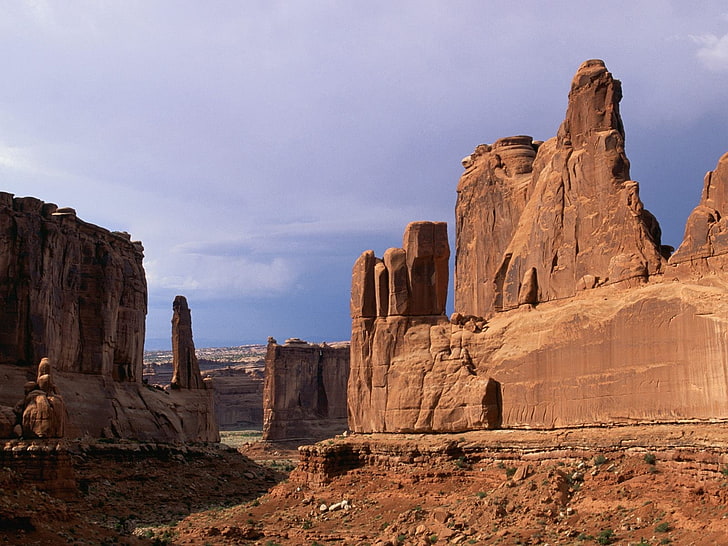 landscape, Arches National Park, Utah, rock formation, cliff, HD wallpaper