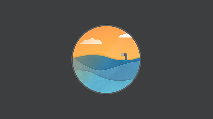 logo, Flatdesign, minimalism, graphic design, Pacific Ocean, HD wallpaper