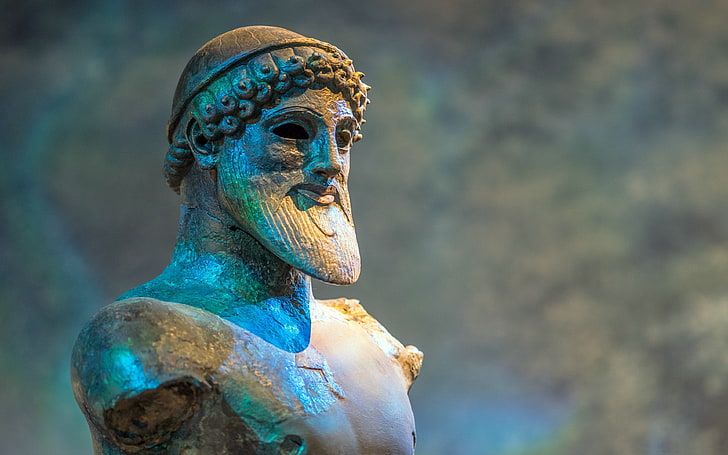 HD wallpaper: Poseidon God of the Sea Sculpture Lighting, art and craft,  representation | Wallpaper Flare