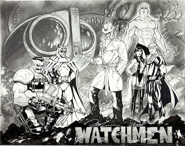 Watchmen, Doctor Manhattan, Jim Lee, Nite Owl, Rorschach, Silk Spectre, HD wallpaper