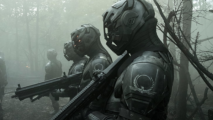 soldiers illustration, Netflix, Altered Carbon, cyberpunk, UTAS UTS-15