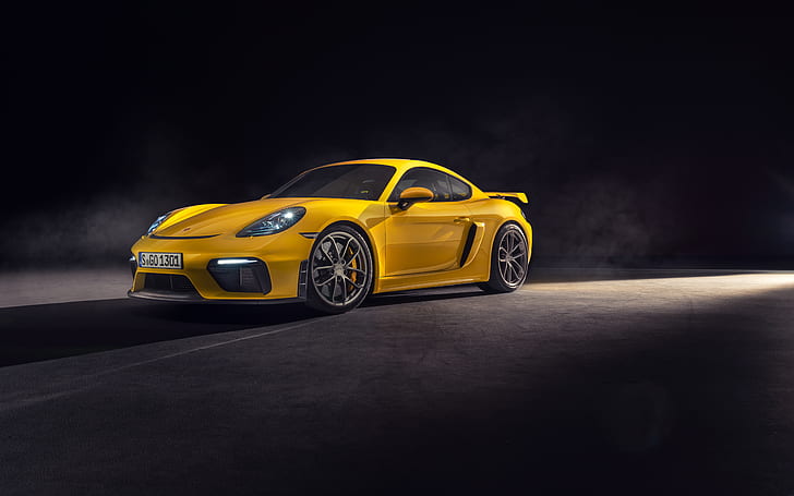 Porsche, Porsche 718 Cayman, Car, Sport Car, Vehicle, Yellow Car, HD wallpaper