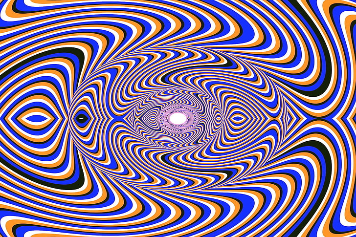 optical illusion, digital art, pattern, spiral, no people, indoors, HD wallpaper
